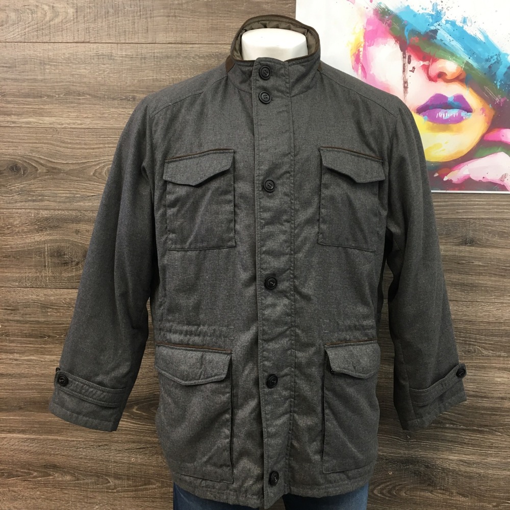 Peter‎ Millar Prato Reversible Coat Jacket Size XXL Brown Gray Full Zip Buttons